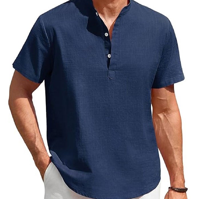 Mandarin/Grandad Collar T-shirt